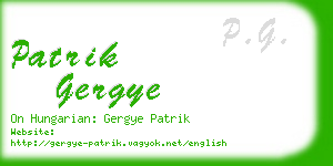 patrik gergye business card